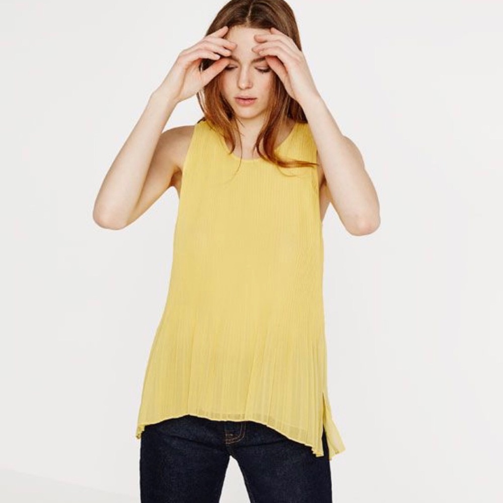 Zara Baisc Collection Asymmetrical pleated top